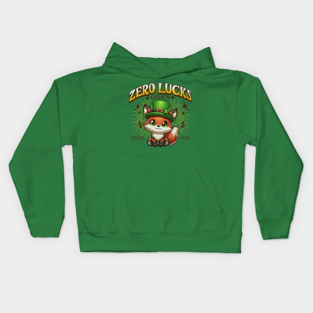 Zero Lucks Given St Patrick's Day Kids Hoodie by DetourShirts